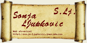 Sonja LJupković vizit kartica